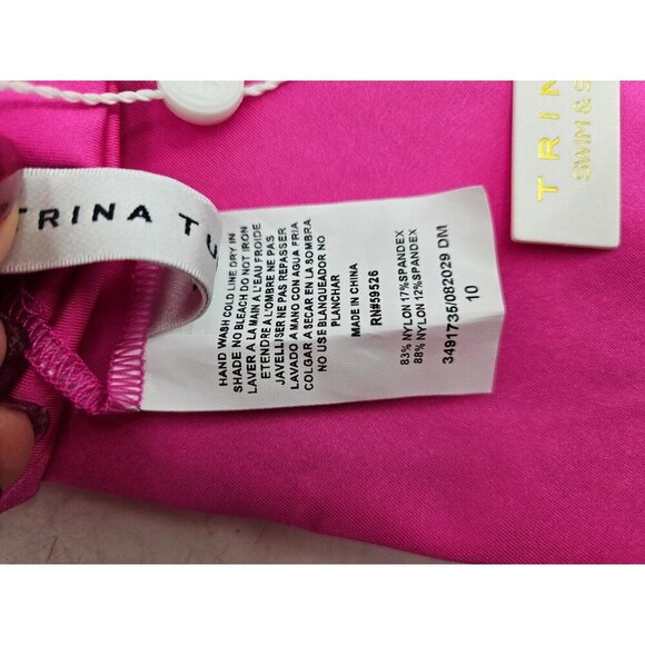New Trina Turk Monaco Halter Swimsuit Womens 10 One Piece Rose Pink Cutout - Picture 7 of 10